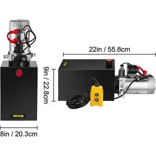 12 qt. 12-Volt 3200 PSI Hydraulic Power Pump Electric Dump Trailer Pump with Steel Reservoir for Car Lift.
