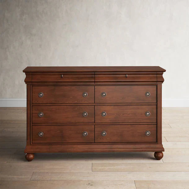 8 Drawer 64'' W Double Dresser With Mirror