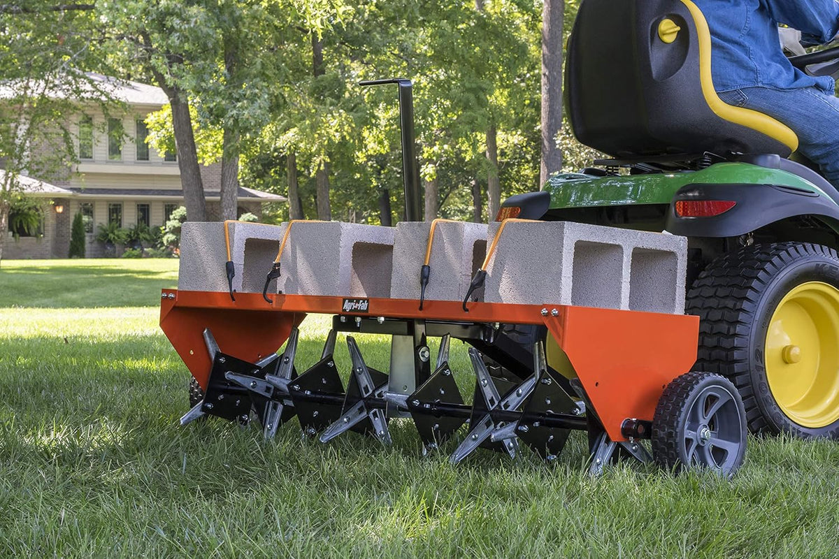 18" x 48" Tow Behind Poly Lawn Roller 550 lbs Weight with Water, Poly Drum and Steel Frame, with Plug. Designed for Lawn and Garden Tractors