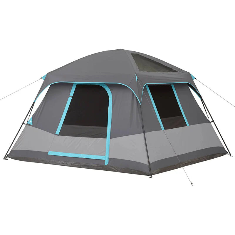 10' x 9' 6-Person Dark Rest Cabin Tent w/Skylight Ceiling Panels, 15.4 lbs