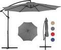 9.8FT Offset Patio Umbrella Hanging Cantilever Umbrella Outdoor Sun Shade with Easy Tilt Adjustment, 8 Ribs, UV Protection for Backyard, Lawn, Garden and Pool, Blue