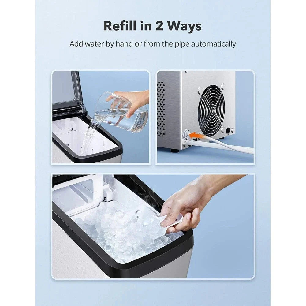 Nugget Ice Maker for Countertop TAOTRONIC Sonic Ice Maker Machine