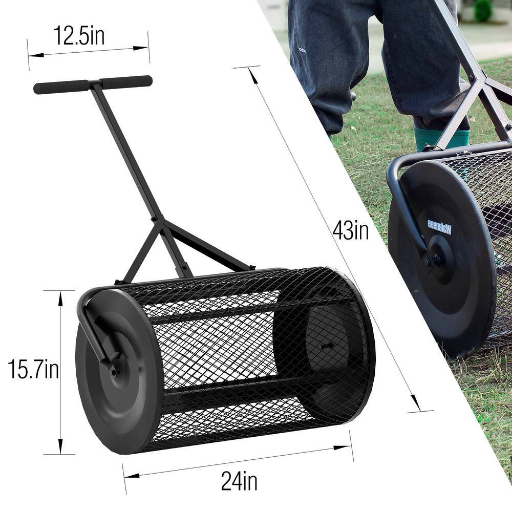 SP-001-JNN 24 in. Metal Handle Peat Moss Compost Spreader