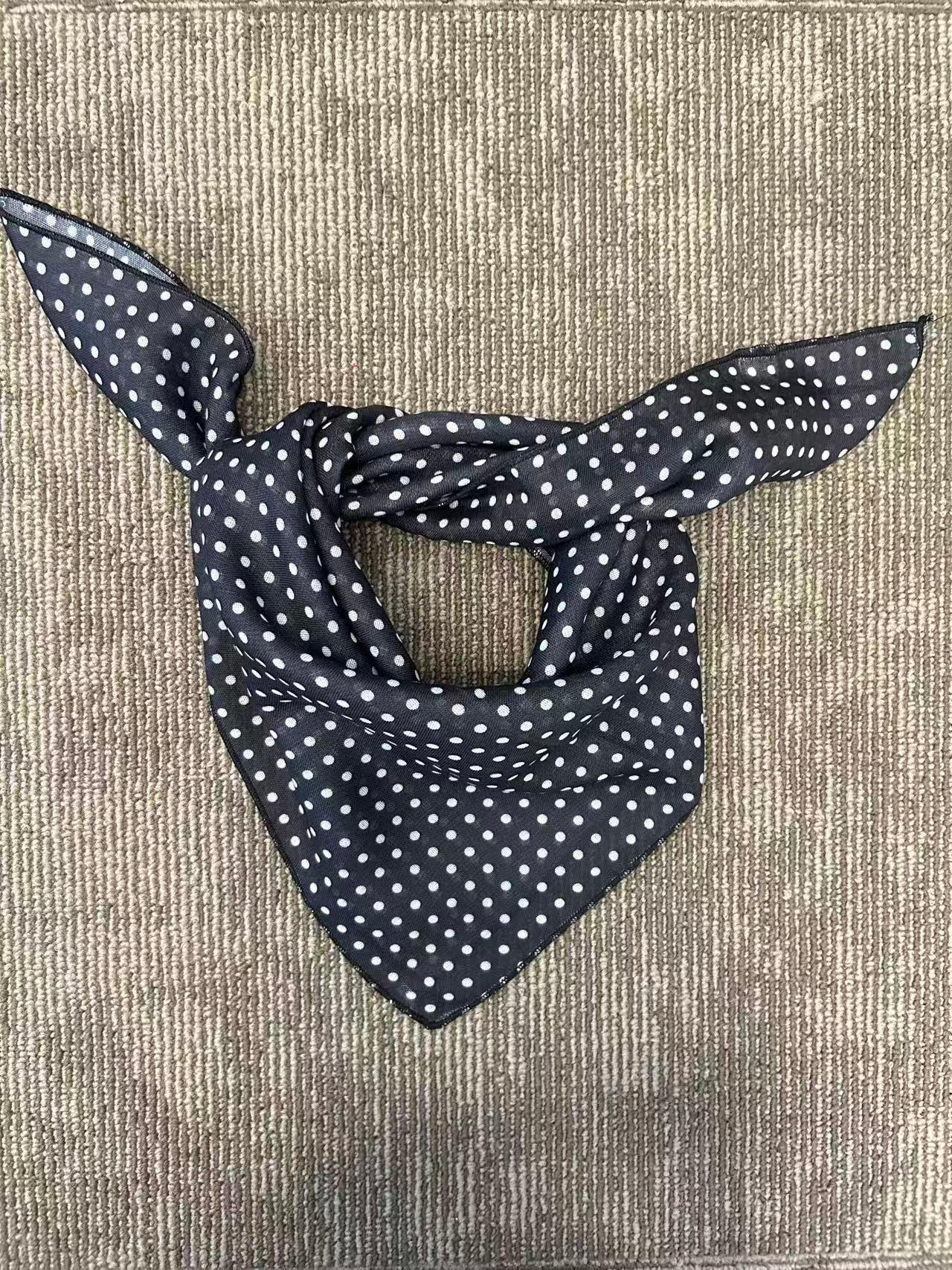 Classic Dotted Navy Scarf