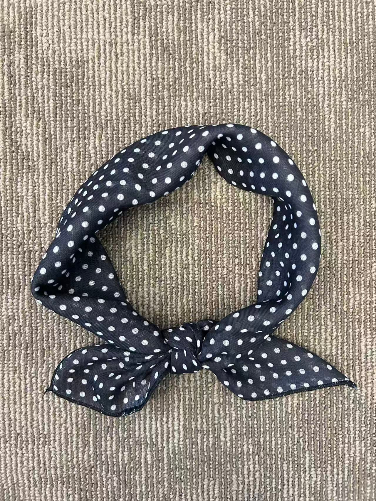 Classic Dotted Navy Scarf