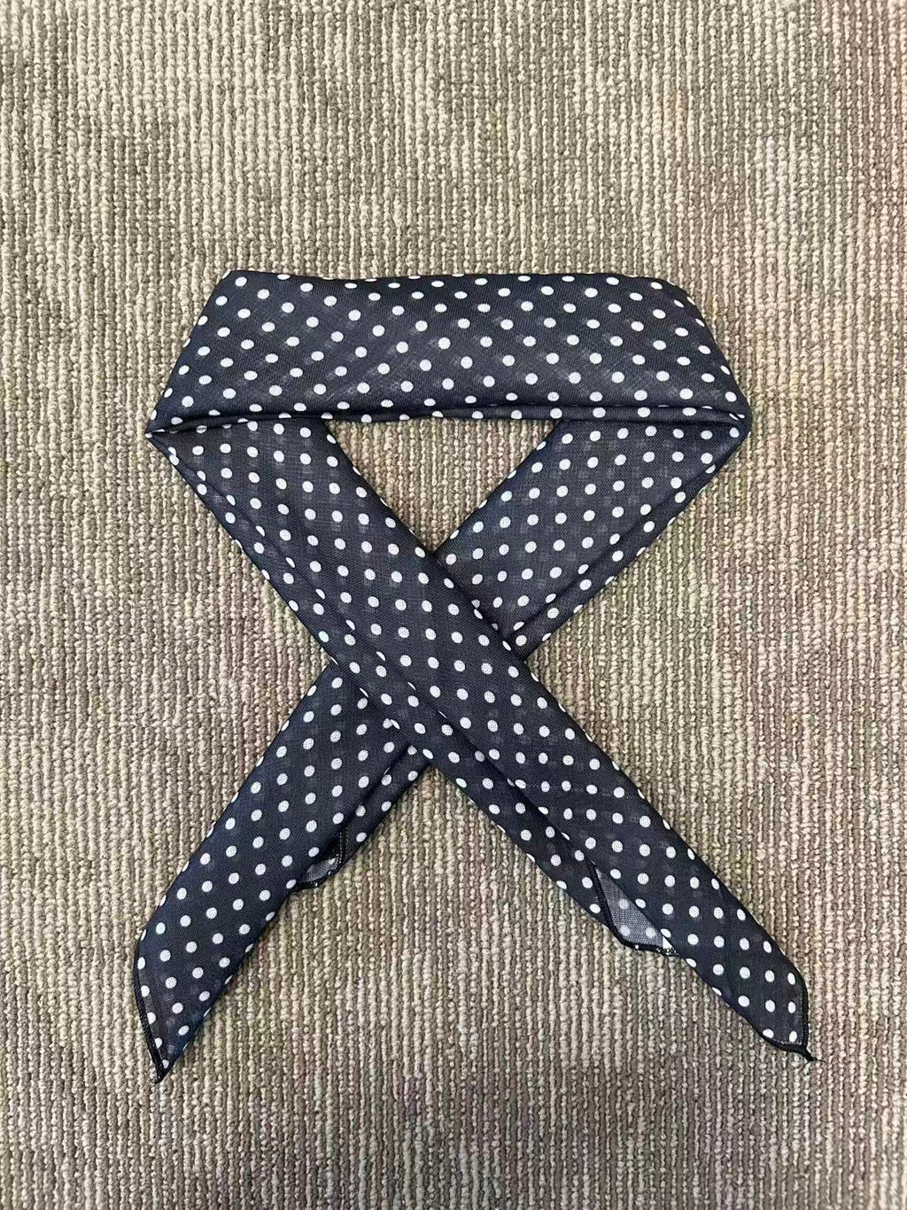 Classic Dotted Navy Scarf