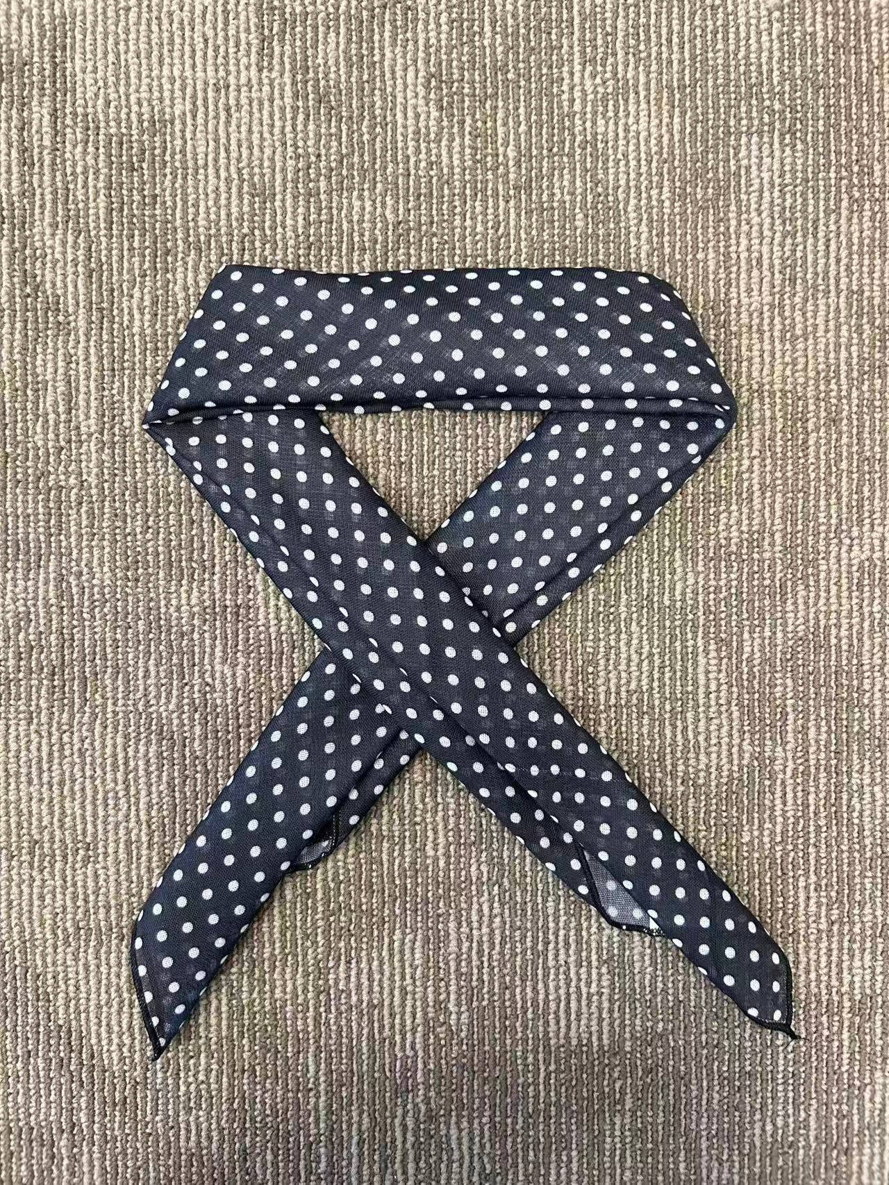 Classic Dotted Navy Scarf