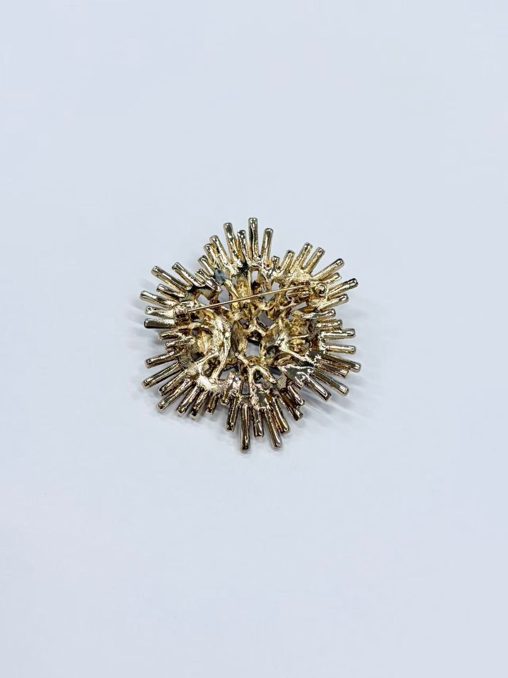 Vintage Sunburst Rhinestone Brooch