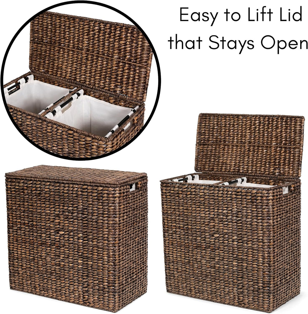 Extra large split gift basket with lining