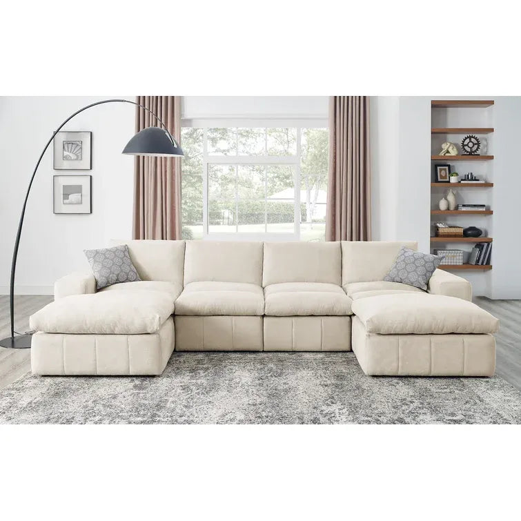 134" Wide Reversible Modular Sectional with Ottoman
