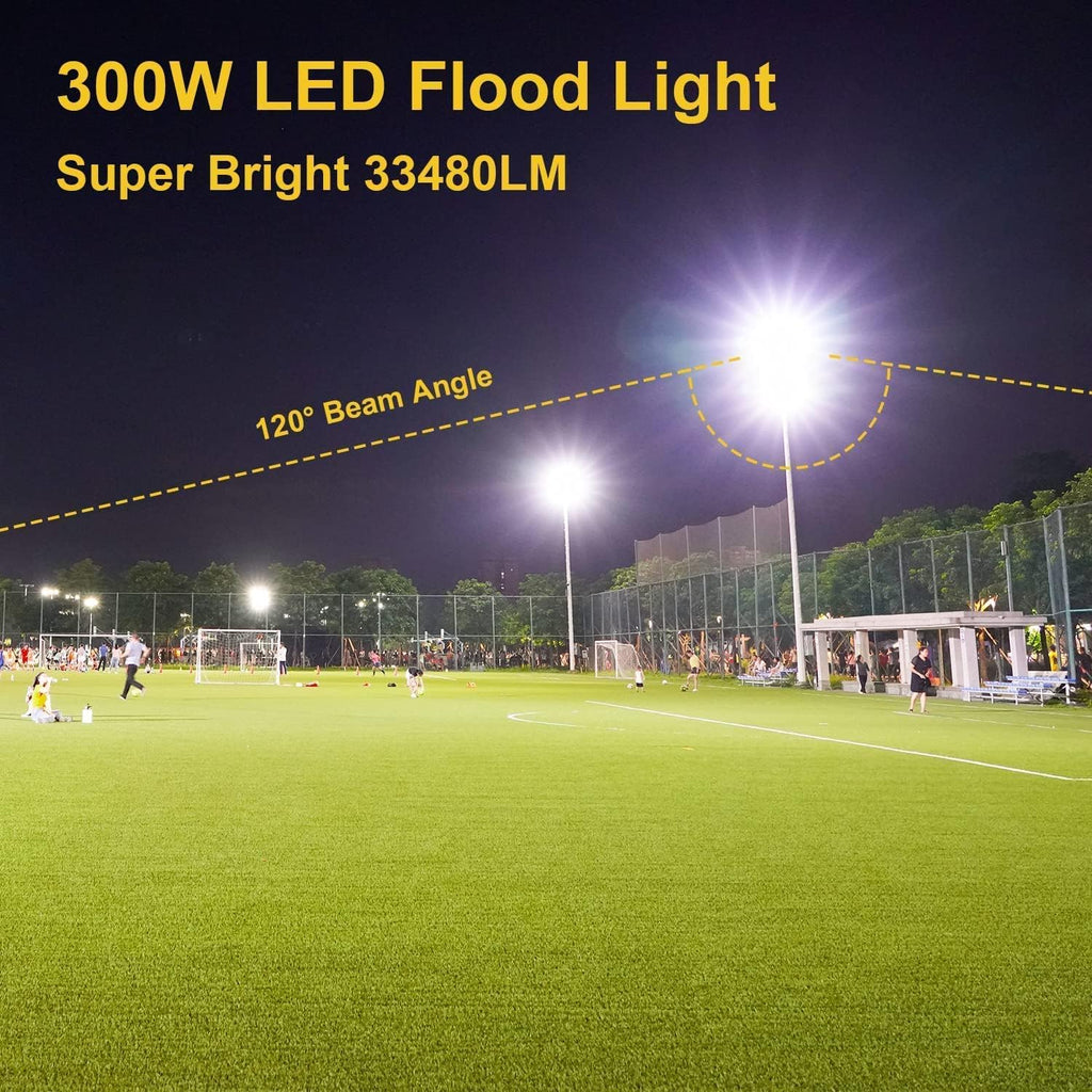 3 Pack 200W LED Flood Light,Super Bright Exterior Security Lights With Plug,IP66 Waterproof Outdoor Flood Light, 22800lm 5000K Daylight White Floodlight for Yard, Garden,Basketball Court, Arena