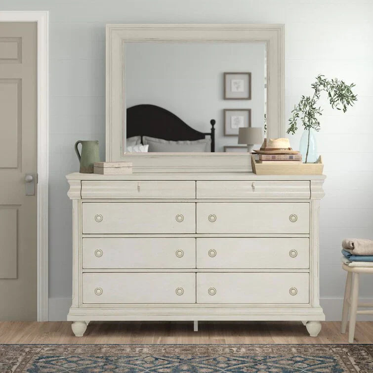 8 Drawer 64'' W Double Dresser With Mirror