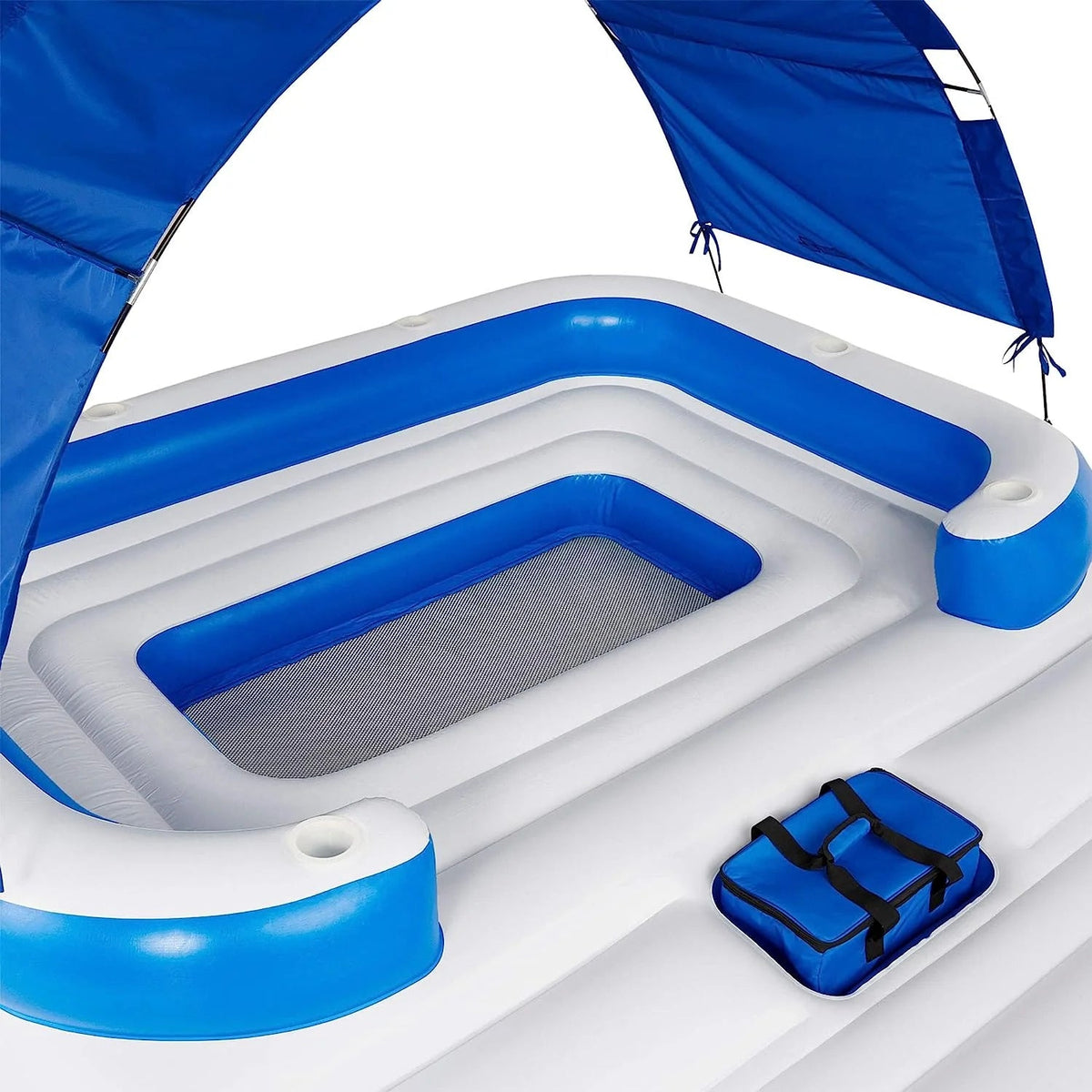 Tropical Breeze 6 Person Floating Island Lake Raft Lounge