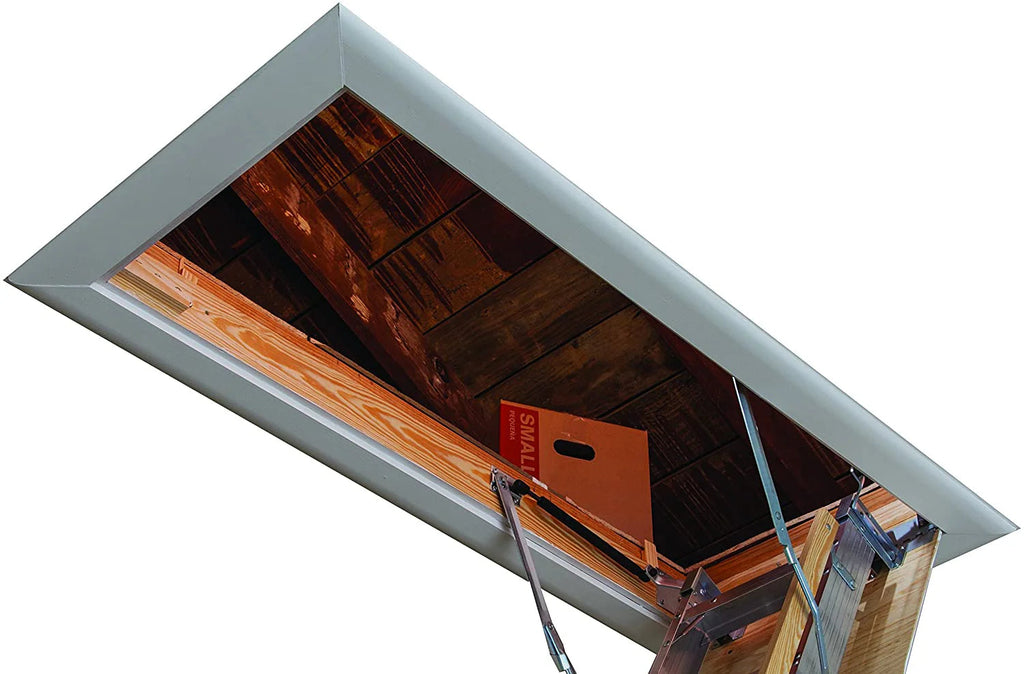 25-1/2 by 54-Inch Elite, 7'8′′-10-Foot Ceiling Height, 375-Pound Capacity, Type IAA, AA2510, Aluminum Ladder, attic, x Rough Opening, Silver